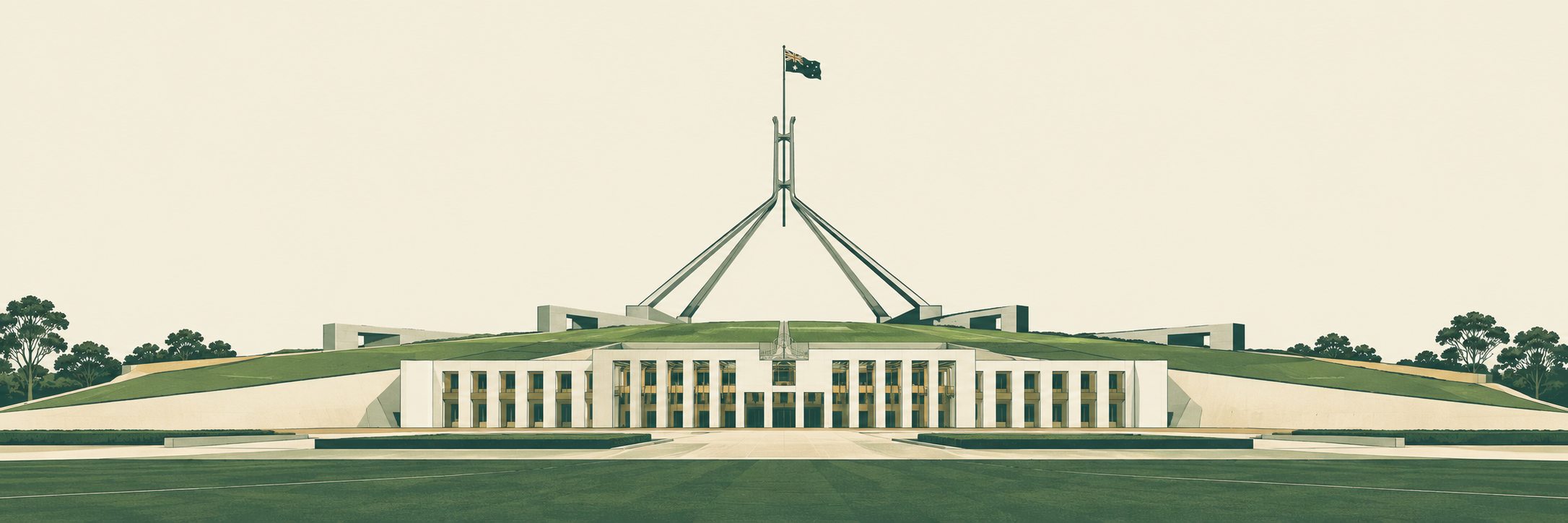 Illustration of Australian Parliament House, Canberra